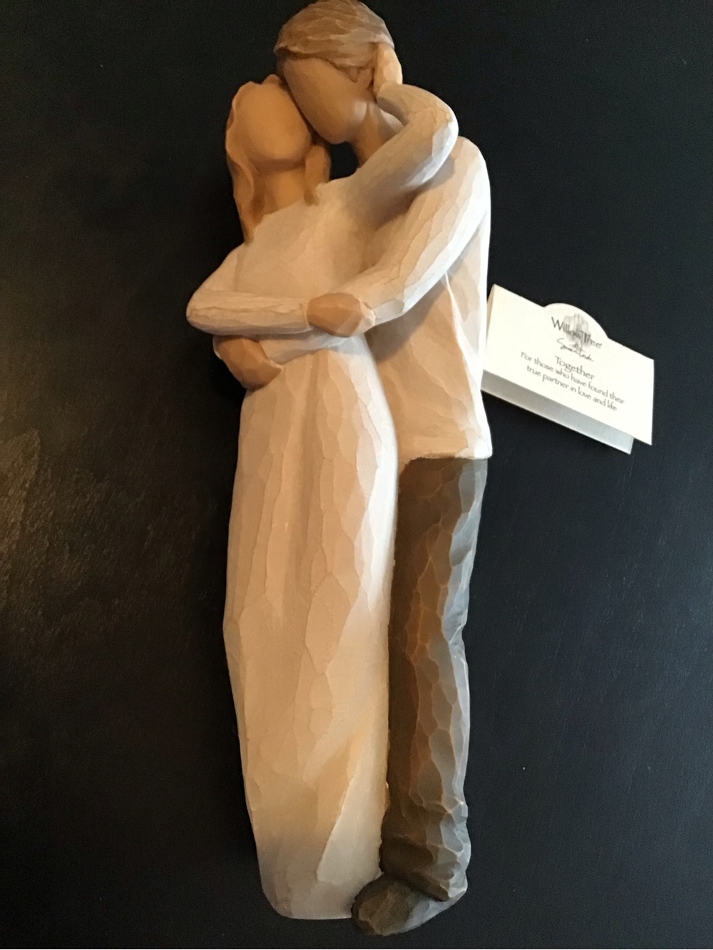 Willow Tree Embrace Couple Figurine in Beige and Brown